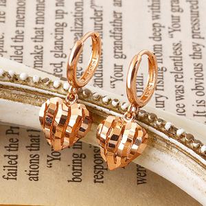 [제메이스] 14K 웨이브 하트 원터치 귀걸이