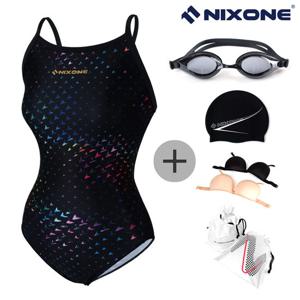 닉스원 여성/여자 원피스 실내수영복 NSJW-4933PR 5종세트