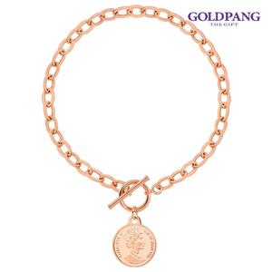 골드팡 18k 엘리자베스코인 토글체인 팔찌-핑크골드