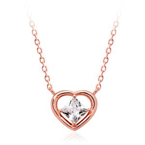 [메리그린] 탄생석 하트 큐빅 목걸이 다이아몬드 컬러
