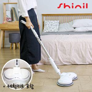 [LED램프와 무선으로 편하게 청소키트로 쉽게관리 하는] 신일 트윈롤링 물걸레 청소기 SDC-W9300NK