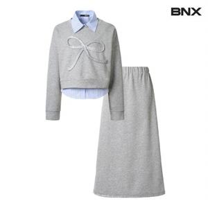 [BNX]셔츠 맨투맨 스커트셋업 (BW4OP014L0)