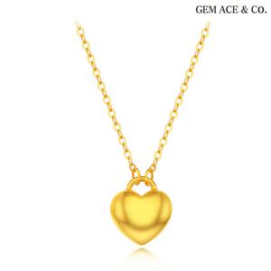 제메이스 순금 볼륨 하트 목걸이