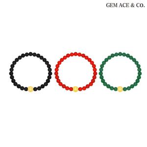 제메이스 순금 스마일 원석 팔찌