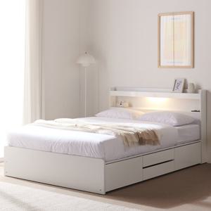 샤인 LED 수납 서랍형 침대 프레임 퀸 4단 Q (착불)