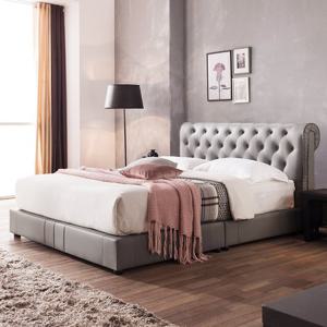 젠티스 그레이스 PU가죽 침대 Q [베이직 본넬]