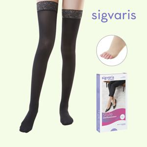 [시그바리스] 의료용 압박스타킹 매직 허벅지형 블랙
