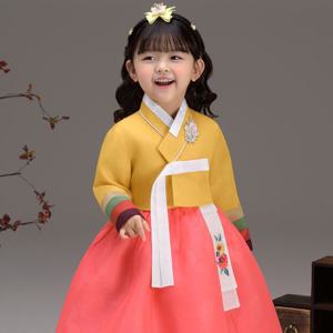 [더예한복]QT828-보미색동 여아 아동한복