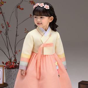 [더예한복]QT812-다은살구 여아 아동한복