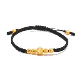 [가앤] 24k순금 꽃 컷팅 볼 매듭 끈 팔찌 3.75g