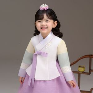 [더예한복]QT816-소미보라 여아한복 아동한복