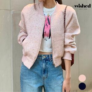 택가 149,000원 페미닌 데일리 트위드 집업 긴팔 자켓 (WIBAJK009)