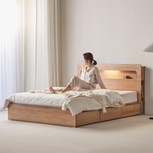 휴먼앤퍼니처 셀린 LED 수납 침대 K 본넬매트 GHM128