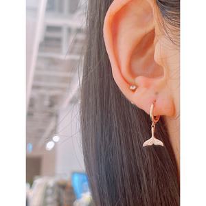 미니골드 14k 럭키유 고래꼬리 원터치귀걸이 ETRM4402