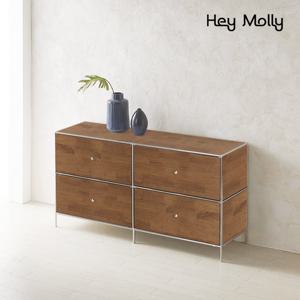 헤이몰리 로이즈 원목 모듈 1400 높은 거실장 MT0140744