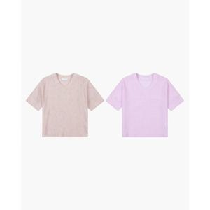 [UNIT]린넨 혼방 루즈핏 브이넥 반팔 티셔츠 [UFF2-WCN211N]