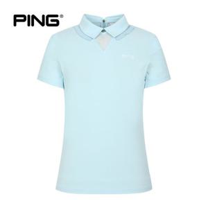 [PING] 여성 카라 장식 반팔 티셔츠