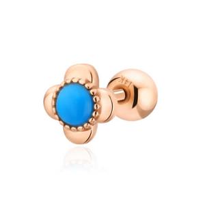[비앤비골드] 14K 터키석 플라워 피어싱 귀걸이 한쪽 NPE25805