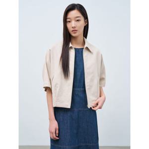 [빈폴레이디스] 리넨 혼방 점퍼형 재킷 아이보리 (BF4311C100)