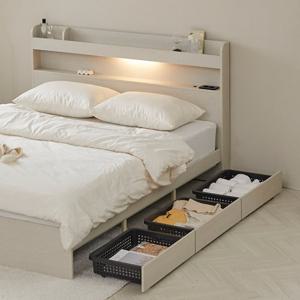 호텔라인 바구니서랍 조명 침대 SS (포켓매트) DW122