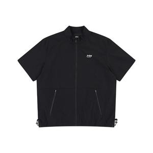 유니)반팔 바람막이 집업 점퍼 AO2WIZ442-BK