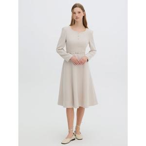 [올리브데올리브]벨티드 스퀘어넥 핏앤 플레어 원피스 (OW4AO879)