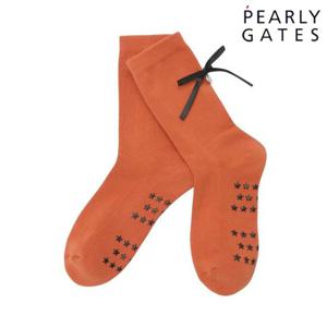 파리게이츠 (521D3SC006OR) 여성 스마일 리본 디테일 중목 양말