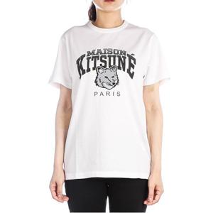 [메종키츠네] (LW00104KJ0035 WHITE) 여성 캠퍼스 폭스 반팔 티