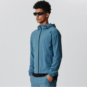 [스파이더] 공용 에센셜 후드 바람막이 자켓 SPIFCNJK121UDBL