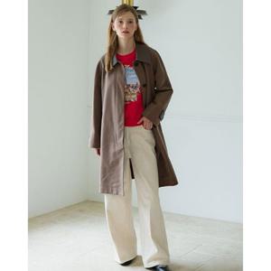 올리브데올리브 (OW4AR867) 레더배색 데일리핏트렌치코트 OLIVE  DES  OLIVE