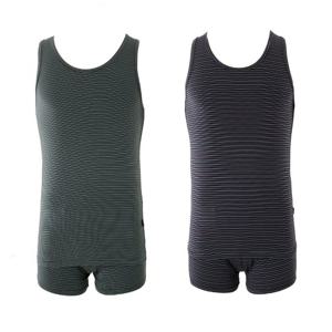 [와코루]모달스판 스트라이프 남성런닝&드로즈세트 WMV2405RWMP2405