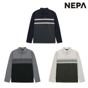 [네파]7K55263 남성 가을 간절기 등산 캠핑 카라 스트라이프 패턴 기모 폴로 티셔츠