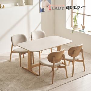 [3만원상품권]엘린 패밀리 원목 세라믹식탁 4인 세트 원목의자형