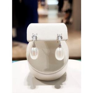 미니골드 14k 페어 드롭 진주 귀걸이 EJUS4074