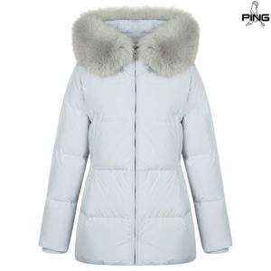 [핑골프][양말증정]여성 폭스퍼 후드 슬림 덕다운 점퍼 121D4JP484_GY