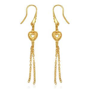순금 귀걸이 3.75g [하트 두줄체인]