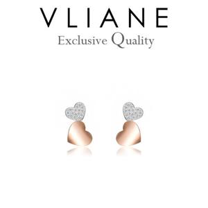 [브리앙] 18K 더블하트 다이아몬드 귀걸이 (금귀걸이,귀고리,이어링)