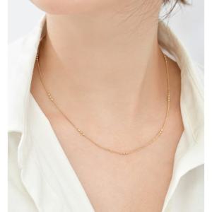 미니골드 14K 커브 컷팅볼 체인 목걸이 NFEM4020