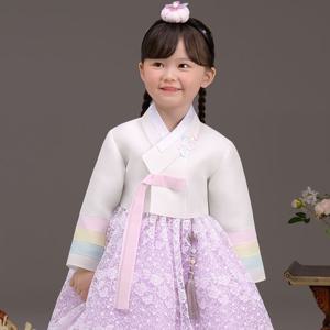 [더예한복]QT60007-별빛보라  여아한복 아동한복