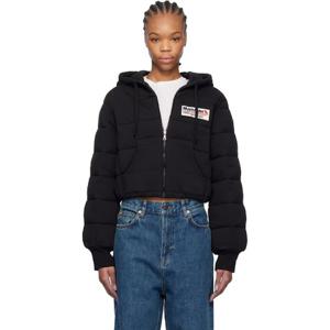 25 FW 몽클레어 여성 Moncler x 팜엔젤스 블랙 집업 다운 후드티 242171F097000