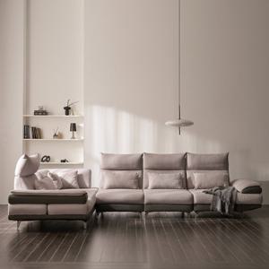 안목 나예 헤드 조절 스윙 투톤 아쿠아텍스 기능성 패브릭 가죽 8인용 코너형 소파