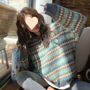 [리빌모아]여자 오버핏 다이아몬드 니트 스웨터 DMESW-KNA-STS14