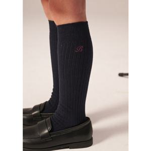 [빈HU] (BZ14AS03NV) 네이비 골지 니삭스