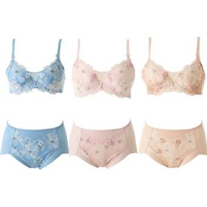 와코루 C,D컵 25ss 봄광고 여성스러운 플로럴 메이크업 브라+거들팬티(WBR208CDC)