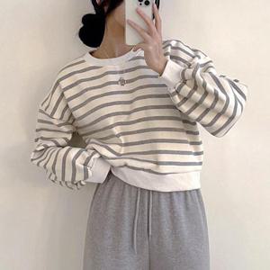 [리빌모아]여자 캐주얼 세미크롭 단가라 맨투맨 DMESW-TSA-STS14