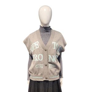 [페이지플린]레터링배색 루즈핏 니트 조끼(F5AVT003A)