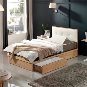 이노센트 비스킷 가죽 헤드 1단 2서랍 수납 침대 SS＋라텍스탑 7존 포켓 매트리스 i105202