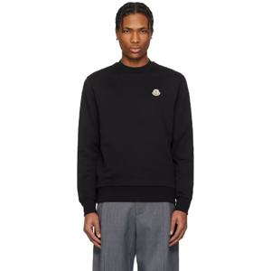 25 FW 몽클레어 남성 블랙 로고 패치 코튼 스웨트셔츠 251111M204017