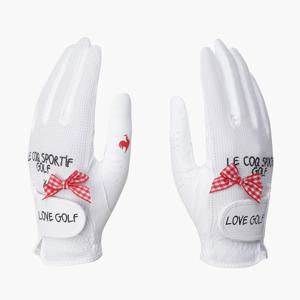 [르꼬끄골프] 여성 매쉬 믹스 리본 양손 장갑 (GQ122LGL32)
