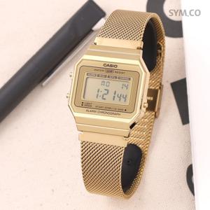 카시오 A700WMG-9A 레트로 빈티지 스퀘어 전자 남녀공용 메탈 시